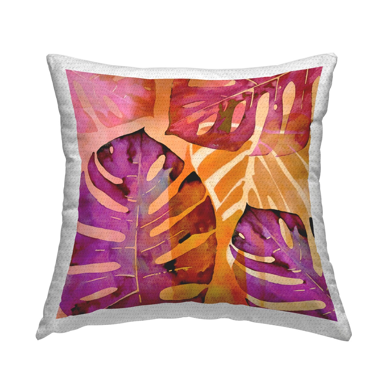 Bold Patterned Monstera Design by Andrea Haase Outdoor Printed Pillow